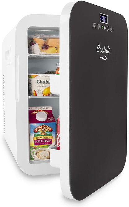 Cooluli 20 Liter Mini Fridge with Temperature Control - Black - CookCave