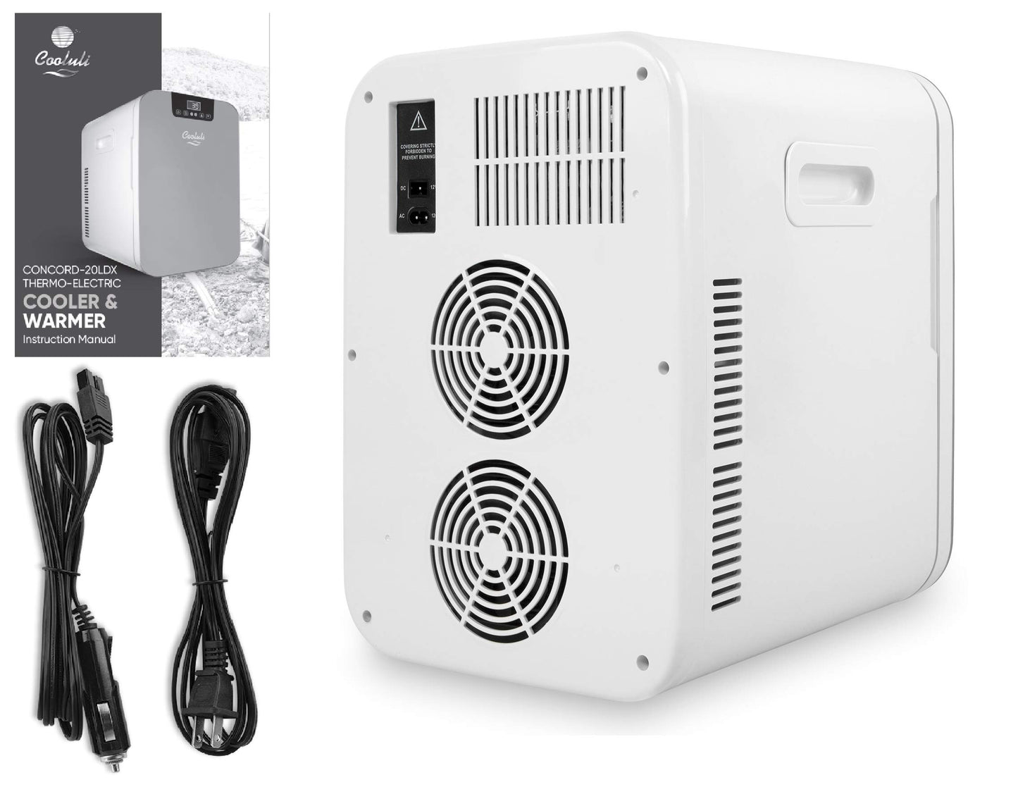 Cooluli 20 Liter Mini Fridge with Temperature Control - Black - CookCave