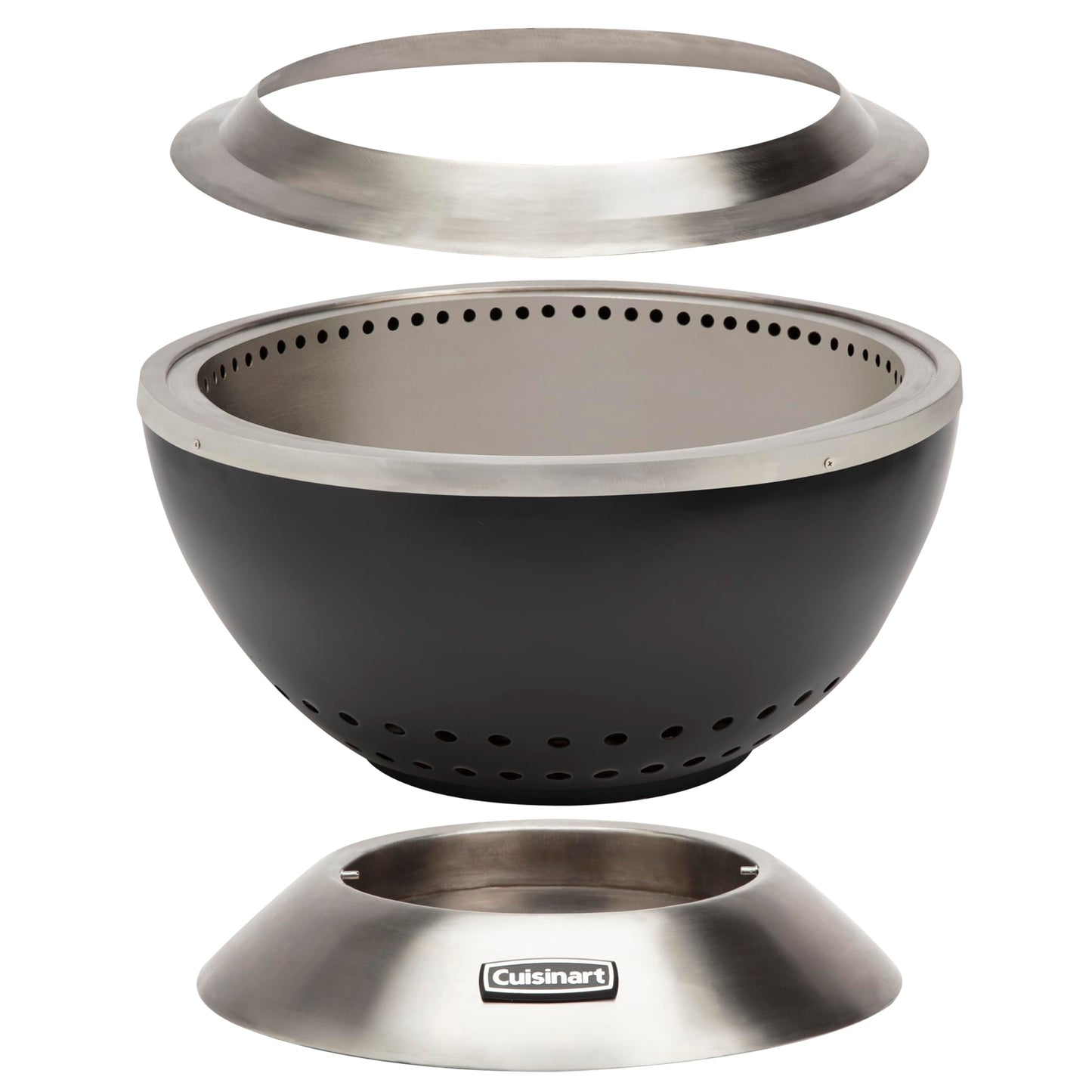 Cuisinart 24” Cleanburn Smokeless Fire Pit with Removable Base for Ash, Portable Outdoor Wood Burning Fireplace, Smoke Free Stainless Steel Outdoor Heater, Enhanced Airflow and Easy Cleanup - CookCave