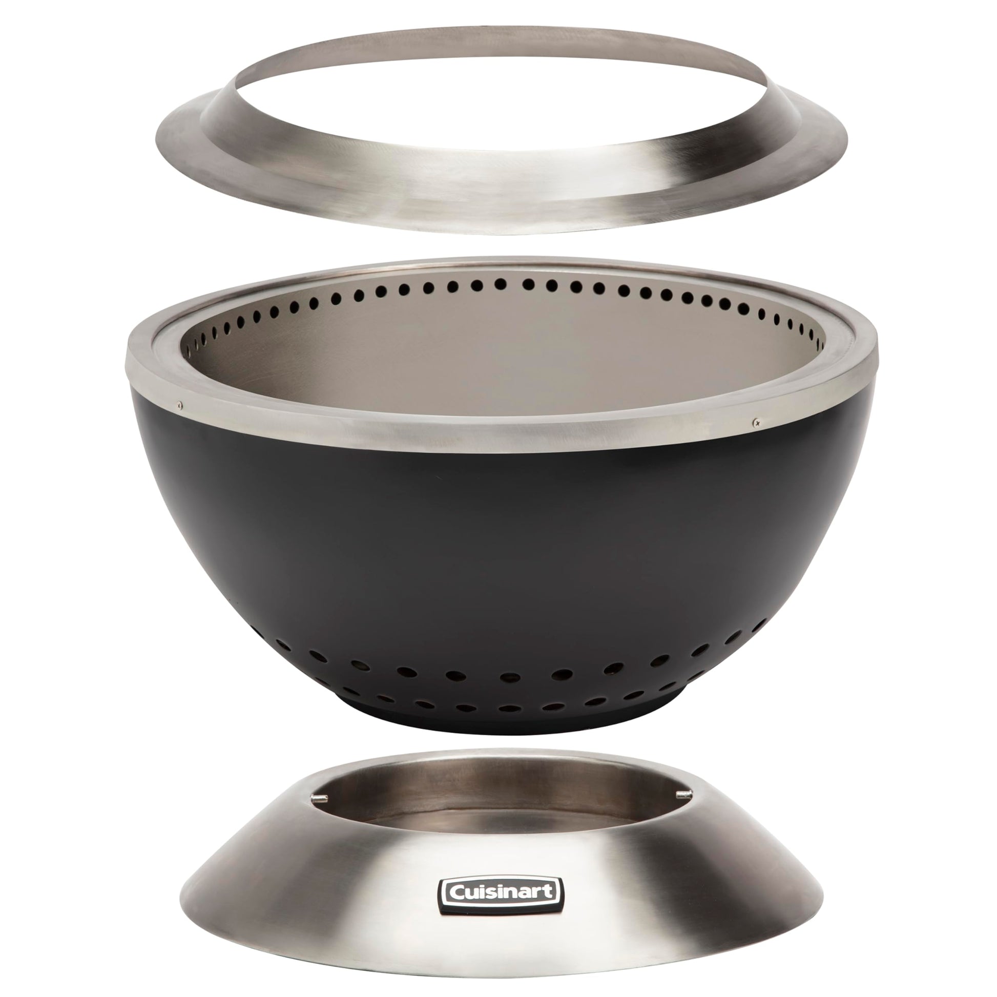 Cuisinart 24” Cleanburn Smokeless Fire Pit with Removable Base for Ash, Portable Outdoor Wood Burning Fireplace, Smoke Free Stainless Steel Outdoor Heater, Enhanced Airflow and Easy Cleanup - CookCave