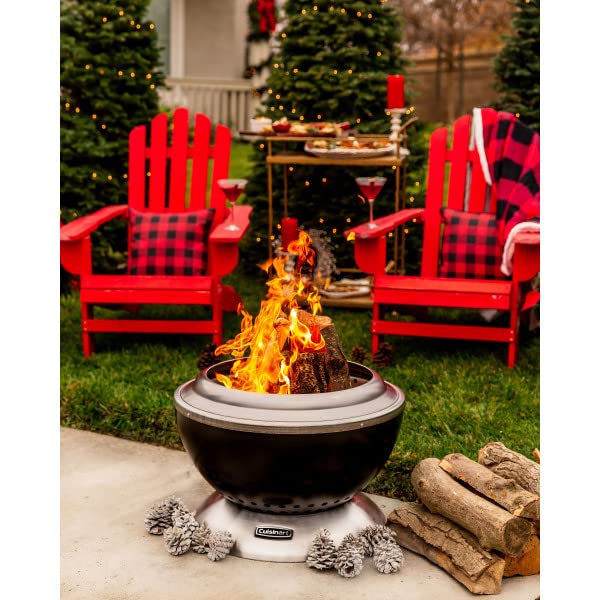 Cuisinart 24” Cleanburn Smokeless Fire Pit with Removable Base for Ash, Portable Outdoor Wood Burning Fireplace, Smoke Free Stainless Steel Outdoor Heater, Enhanced Airflow and Easy Cleanup - CookCave