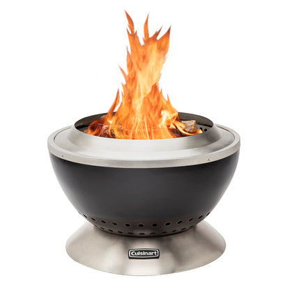 Cuisinart 24” Cleanburn Smokeless Fire Pit with Removable Base for Ash, Portable Outdoor Wood Burning Fireplace, Smoke Free Stainless Steel Outdoor Heater, Enhanced Airflow and Easy Cleanup - CookCave