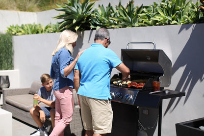 Cuisinart 4-Burner Gas Grill, 44,000 BTU Stainless Steel Full Size Propane Grill with Cast Iron Grates, Outdoor Barbecue with Large Cooking Space and Side Tables for Prep - CookCave