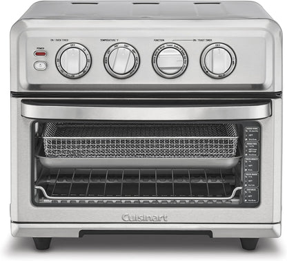 Cuisinart Air Fryer + Convection Toaster Oven, 8-1 Oven with Bake, Grill, Broil & Warm Options, Stainless Steel, TOA-70 - CookCave