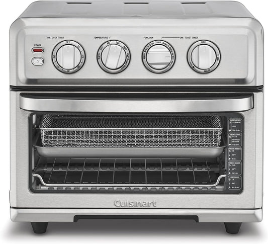 Cuisinart Air Fryer + Convection Toaster Oven, 8-1 Oven with Bake, Grill, Broil & Warm Options, Stainless Steel, TOA-70 - CookCave