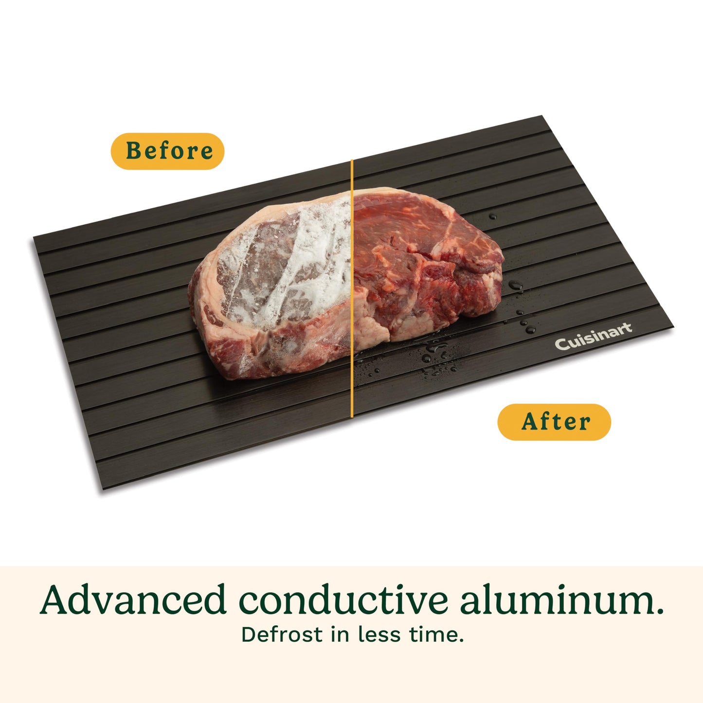 Cuisinart BBQ Defrosting Tray, Conductive Aluminum Rapid Thaw Plate for Frozen Meat, Quick Defrosting Tool that Preserves Natural Flavors, Non Stick Easy to Clean Kitchen Gadget & Grilling Accessories - CookCave