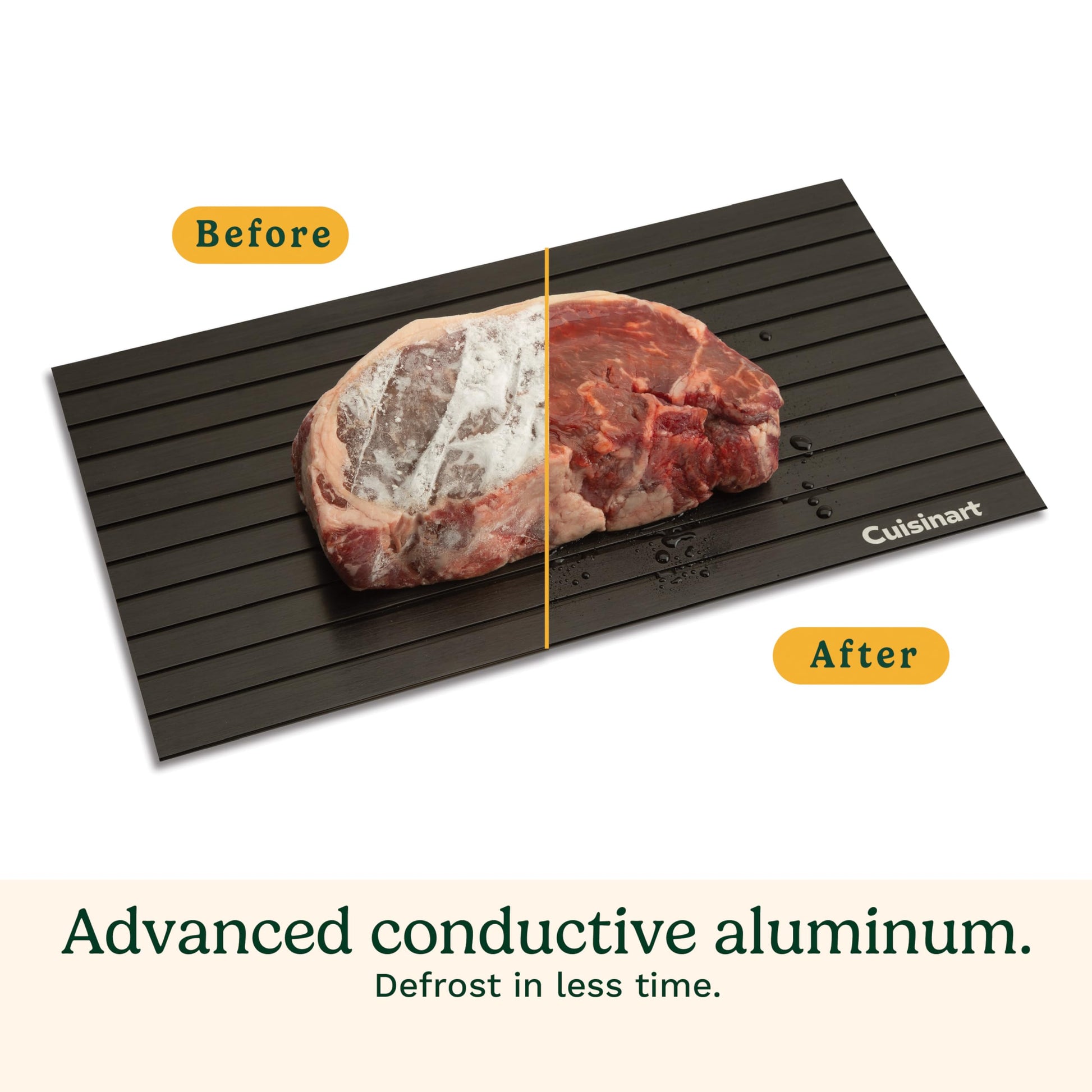 Cuisinart BBQ Defrosting Tray, Conductive Aluminum Rapid Thaw Plate for Frozen Meat, Quick Defrosting Tool that Preserves Natural Flavors, Non Stick Easy to Clean Kitchen Gadget & Grilling Accessories - CookCave