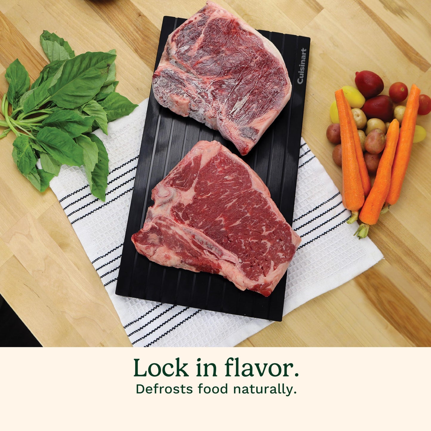 Cuisinart BBQ Defrosting Tray, Conductive Aluminum Rapid Thaw Plate for Frozen Meat, Quick Defrosting Tool that Preserves Natural Flavors, Non Stick Easy to Clean Kitchen Gadget & Grilling Accessories - CookCave