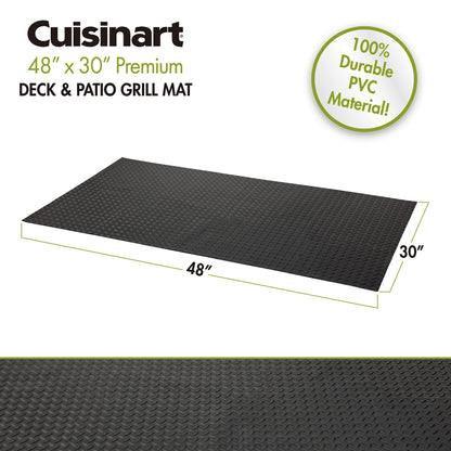Cuisinart CGMT-140 Premium Deck & Patio Grill Mat, 48" x 30", Black - CookCave