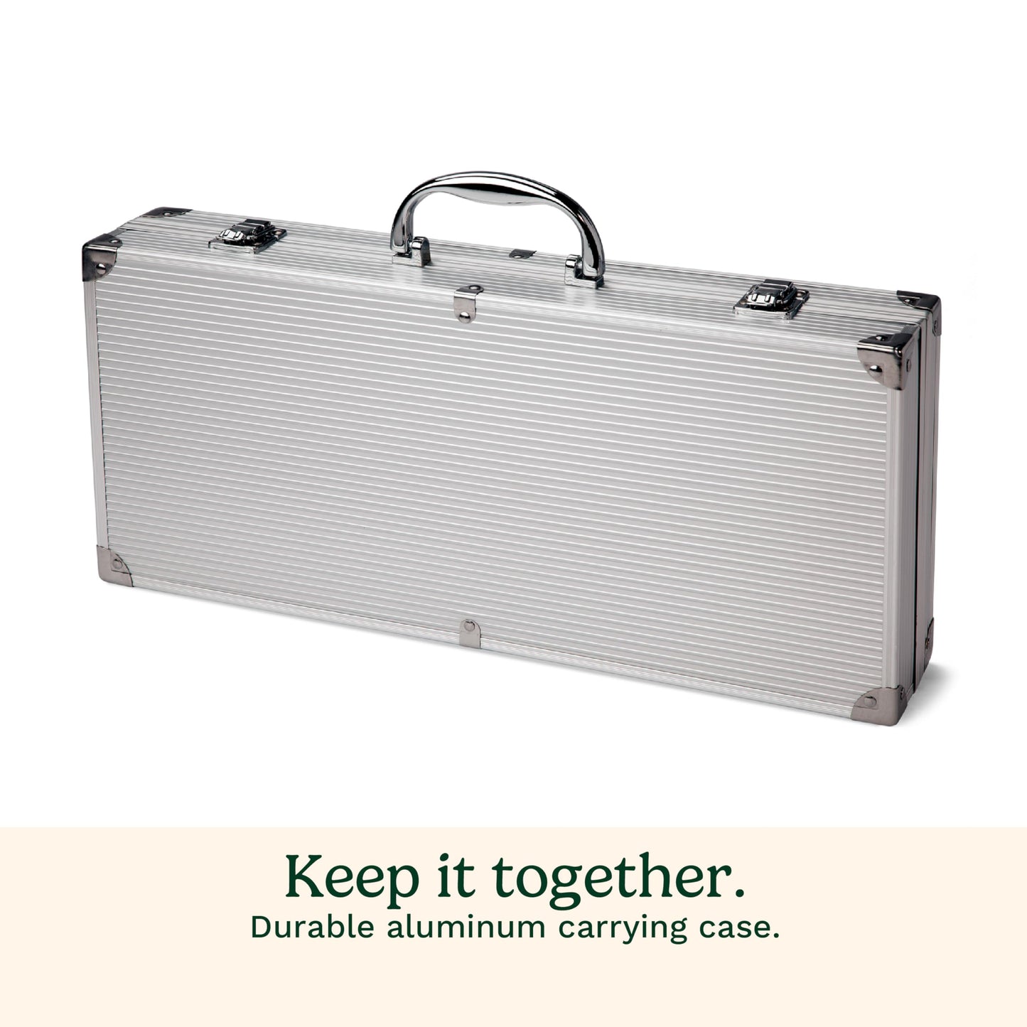 Cuisinart Deluxe Grill Tool Set, 20-Piece BBQ Tools Grill Accessories with Aluminum Case & Digital Temperature Fork, Stainless Steel Spatula, Tongs, Grill Accessories & Utensils, Grilling Set for BBQ - CookCave