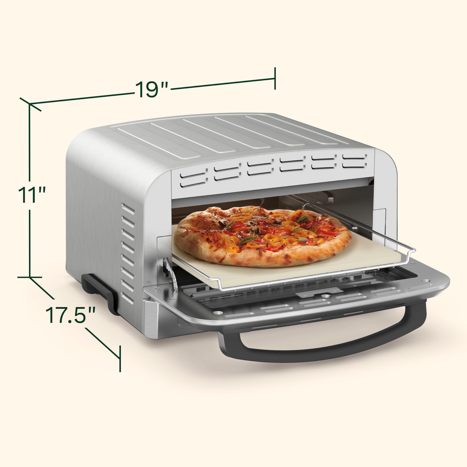 Cuisinart Indoor Pizza Oven – Versatile Temp range reaches 700°F – Bake 12” Pizzas in Minutes – Portable Countertop Pizza Oven – Stainless Steel – CPZ-120 - CookCave