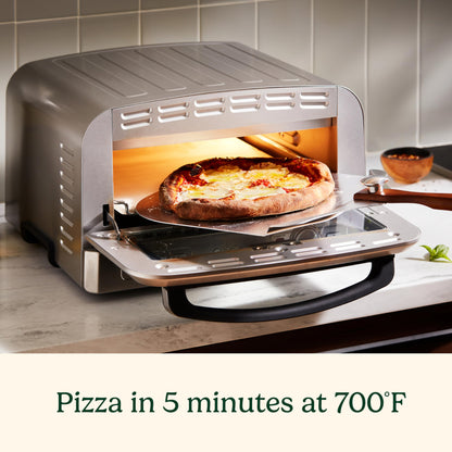 Cuisinart Indoor Pizza Oven – Versatile Temp range reaches 700°F – Bake 12” Pizzas in Minutes – Portable Countertop Pizza Oven – Stainless Steel – CPZ-120 - CookCave