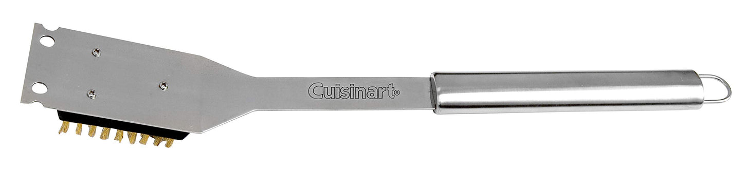Cuisinart Stainless Steel 16.5" Long Handle Grill Cleaner Brush and Scraper for BBQ, Griddle, Grills, Cookout Tool, Outdoor Grill Brush - CookCave