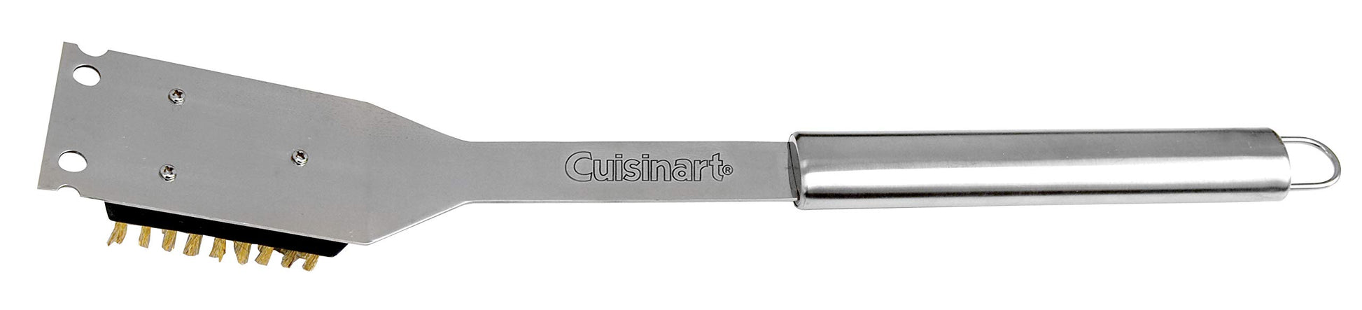 Cuisinart Stainless Steel 16.5" Long Handle Grill Cleaner Brush and Scraper for BBQ, Griddle, Grills, Cookout Tool, Outdoor Grill Brush - CookCave