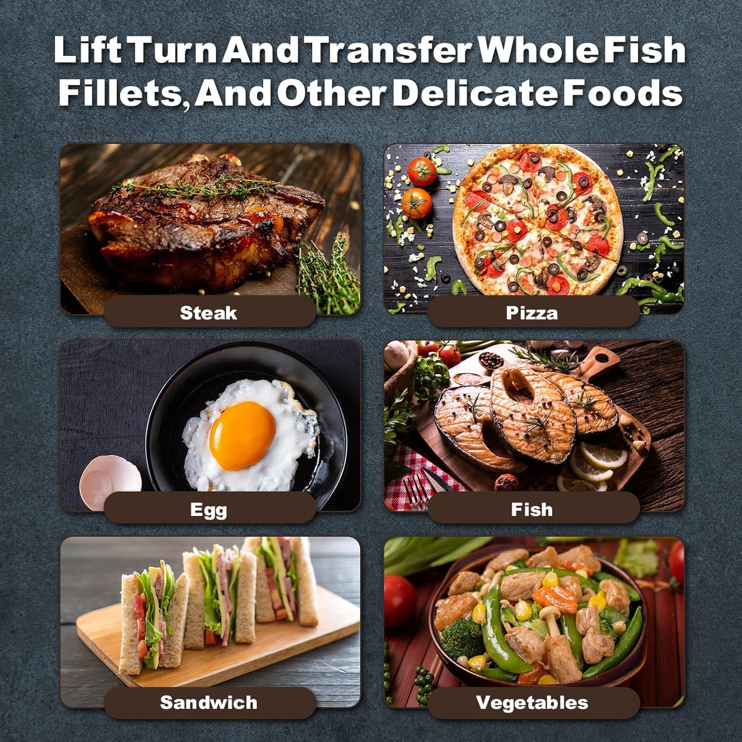 Cyoufine Fish Spatula Stainless Steel, Metal Slotted Spatula for Non-Stick Cookware Fish Flexible Spatula Turner for Kitchen Cooking Barbecue Egg Grill - CookCave