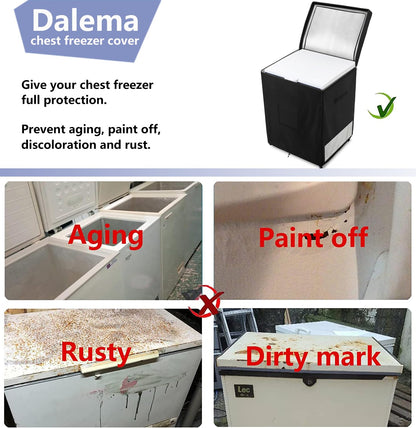 Dalema Outdoor Deep Freezer Cover,Heavy Duty 600D 100% Waterproof Chest Freezer Cover,Freezer Covers for Outside 5.0 Cubic Chest Freezer,Top Can Be Opened by Zipper(28"W x 23"D x 34"H,Black) - CookCave