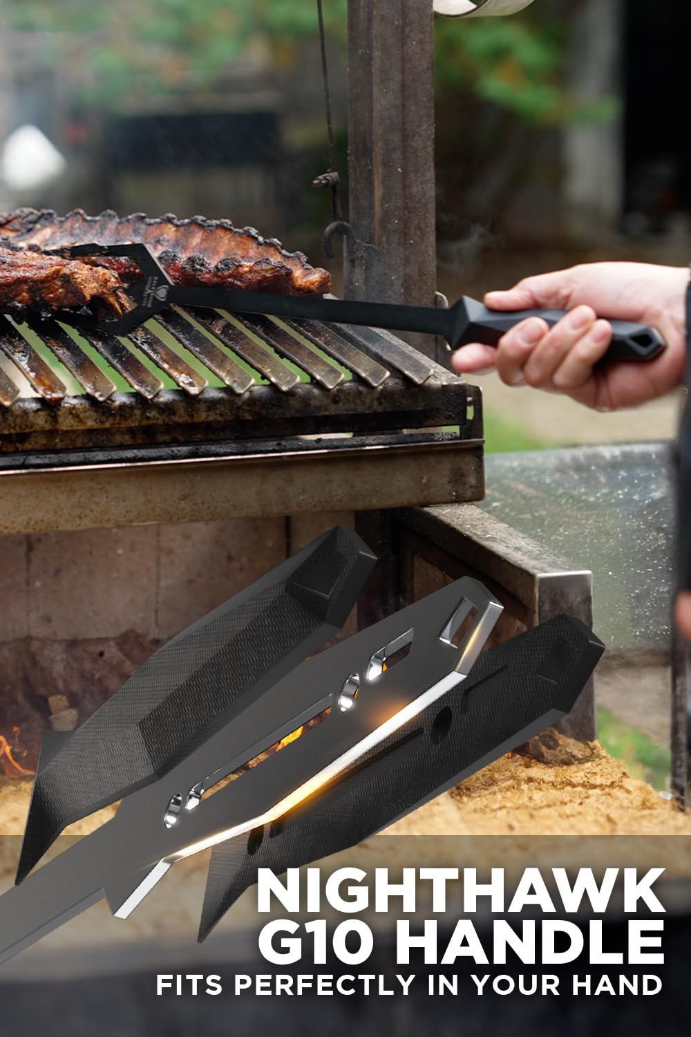 Dalstrong BBQ Trident Carving Knife Set-Shadow Black Series-Black Titanium Nitride Coated-Extra-Long Knife & Fork Set-Razor Sharp-High Carbon Steel-NSF Certified - CookCave