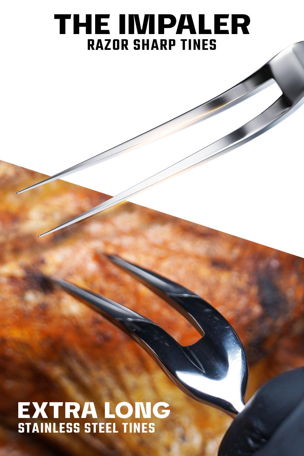 Dalstrong Meat Fork - 7.7 inch - Valhalla Series - High Carbon Steel BBQ - Professional Barbecue Carving Fork- Celestial Resin & Wood Handle - Kitchen Utensils - Two Pronged Fork - CookCave
