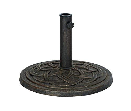 DC America UBP18181-BR 18-Inch Cast Stone Umbrella Base, Made from Rust Free Composite Materials, Bronze Powder Coated Finish - CookCave
