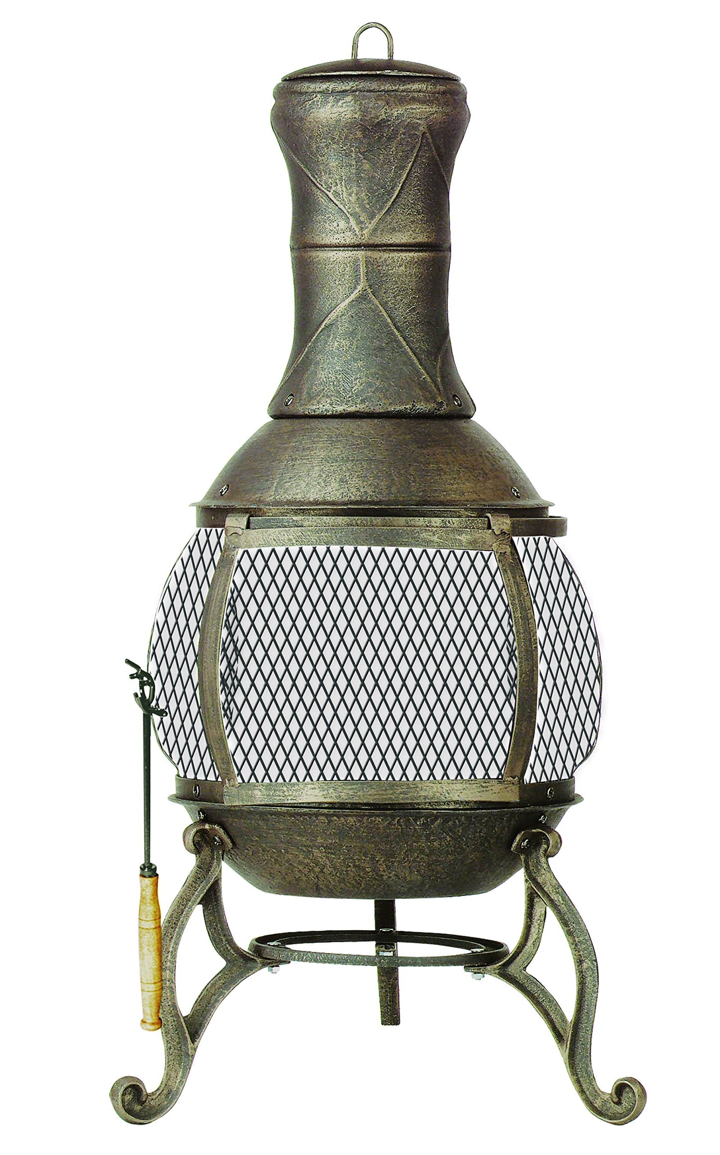 Deckmate Corona 3 Ft. High Outdoor Steel Chimenea Fireplace Model 28063 - CookCave