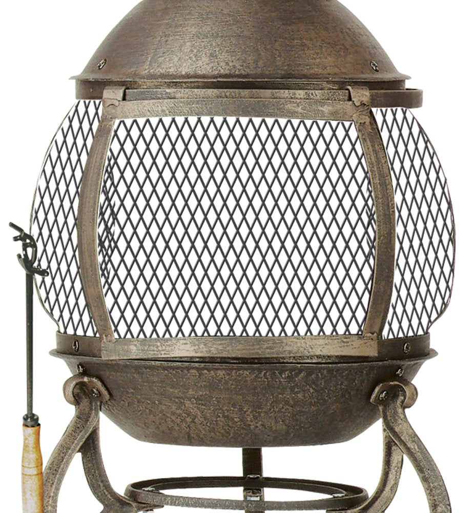 Deckmate Corona 3 Ft. High Outdoor Steel Chimenea Fireplace Model 28063 - CookCave
