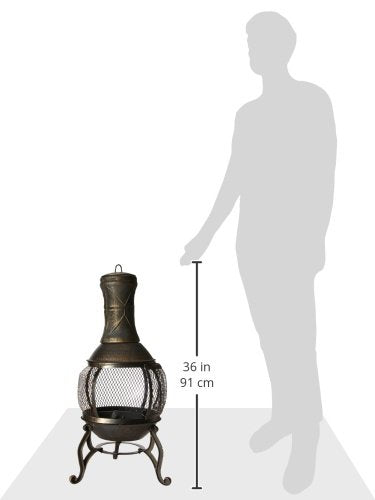 Deckmate Corona 3 Ft. High Outdoor Steel Chimenea Fireplace Model 28063 - CookCave