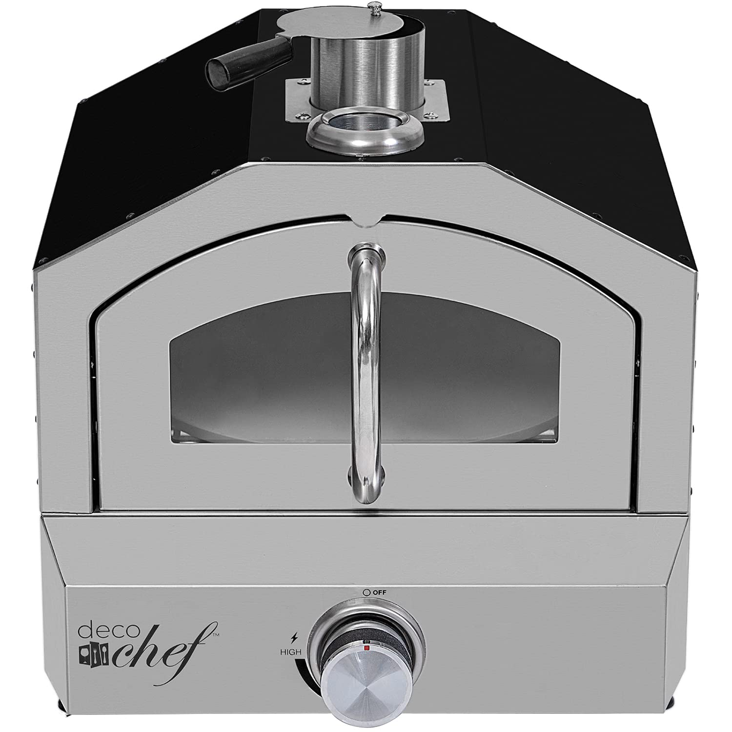 Deco Chef Propane Gas Outdoor Pizza Oven and Grill, includes Peel, Stone, Grill Rack, and Built-in Thermometer, Black - CookCave