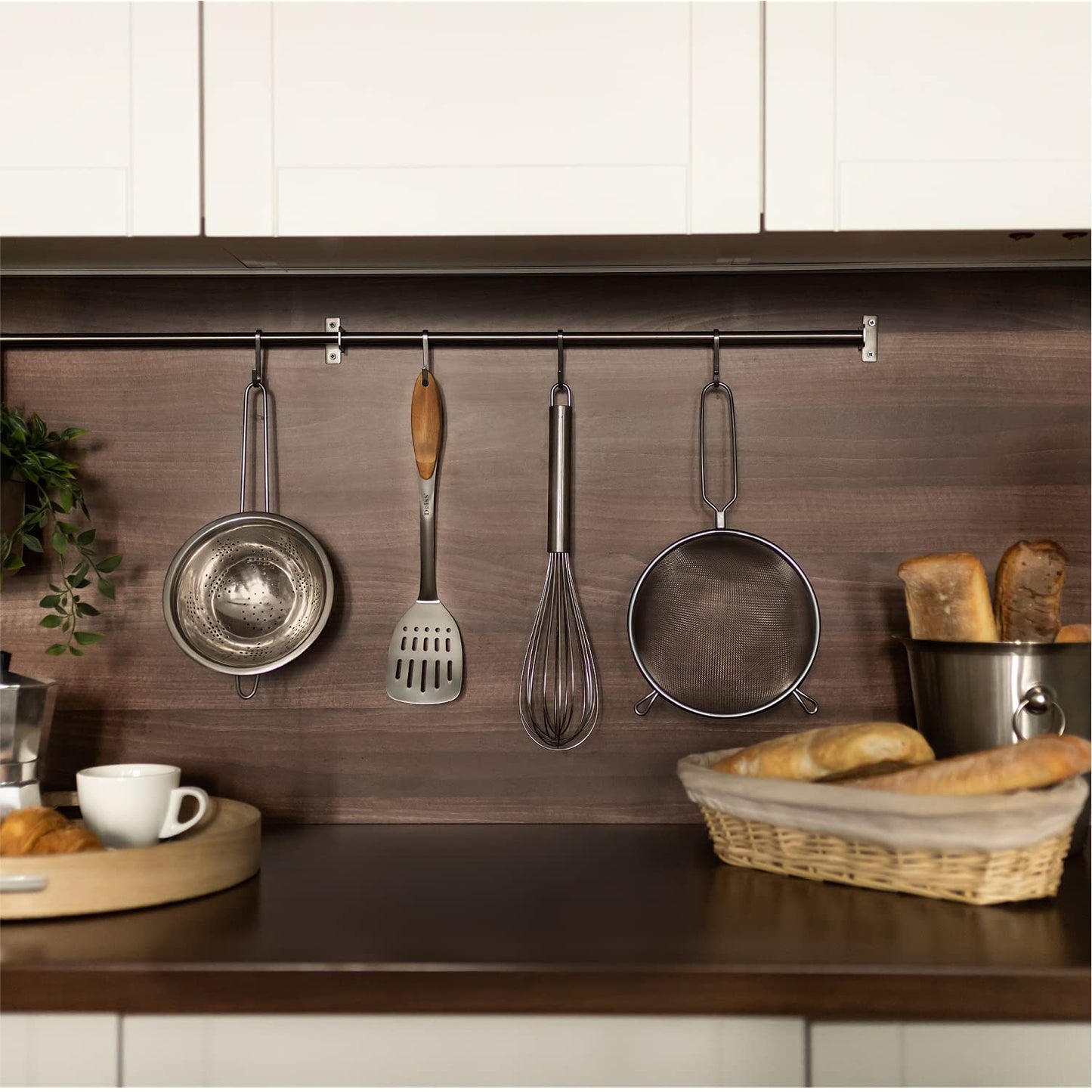 Deiss PRO Stainless Steel Spatula with Wooden Handle — Slotted BBQ Turner — Perfect for Grilling, Scraping, Turning Meat, Mixing Scrambled Eggs, Flipping Burgers - Comfortable Bamboo Handle - CookCave