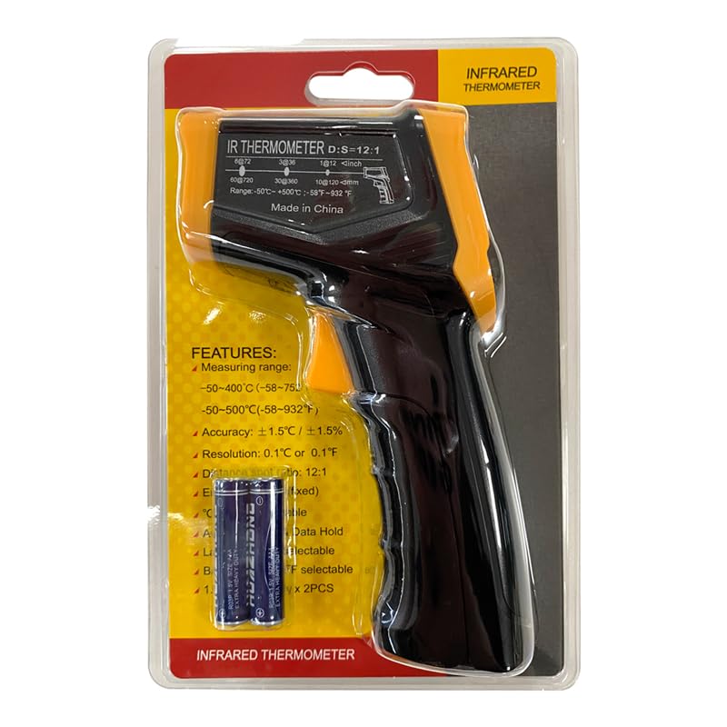 Digital Infrared Thermometer Gun for Cooking,BBQ,Pizza Oven,Ir Thermometer with Backlight,-58℉~932℉(-50℃~500℃) Handheld Non Contact Heat Laser Temperature Gun (Not for Human) - CookCave