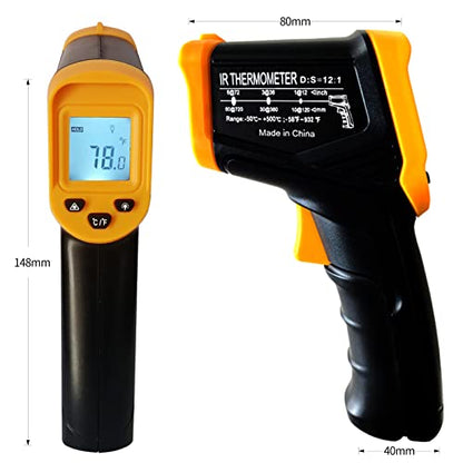 Digital Infrared Thermometer Gun for Cooking,BBQ,Pizza Oven,Ir Thermometer with Backlight,-58℉~932℉(-50℃~500℃) Handheld Non Contact Heat Laser Temperature Gun (Not for Human) - CookCave