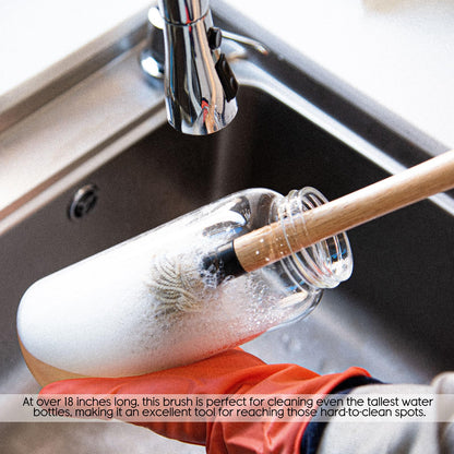 Donxote 18 Inch BBQ Mop Brush Set of 2, with 6 Extra Replacement Heads, Wooden Long Handle Cotton Head Mopping Basting Grill Sauce Perfect for Grilling Smoking Steak Marinade or Glazing - CookCave