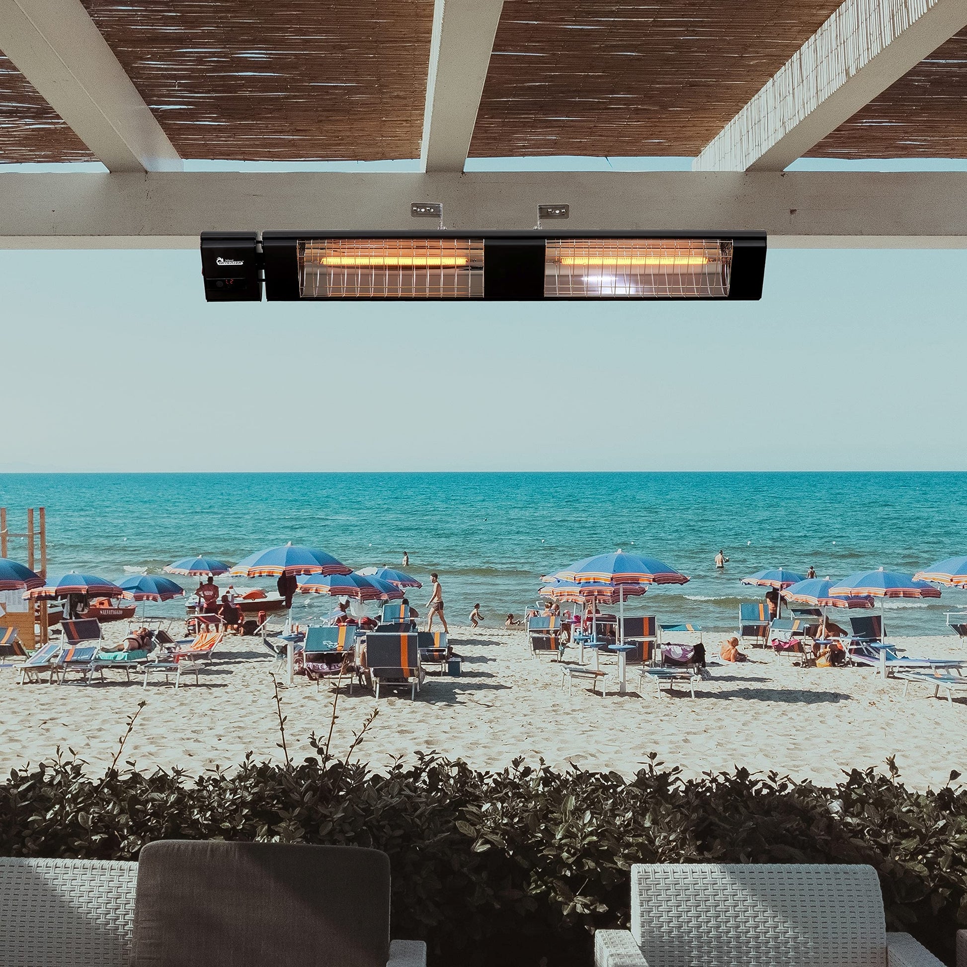 Dr. Infrared Heater 10,260 BTU Infrared Heater, Indoor and Outdoor Heater for Patio, Garage, Commercial & Residential, 3000W, 220-240V with Remote, Black - CookCave