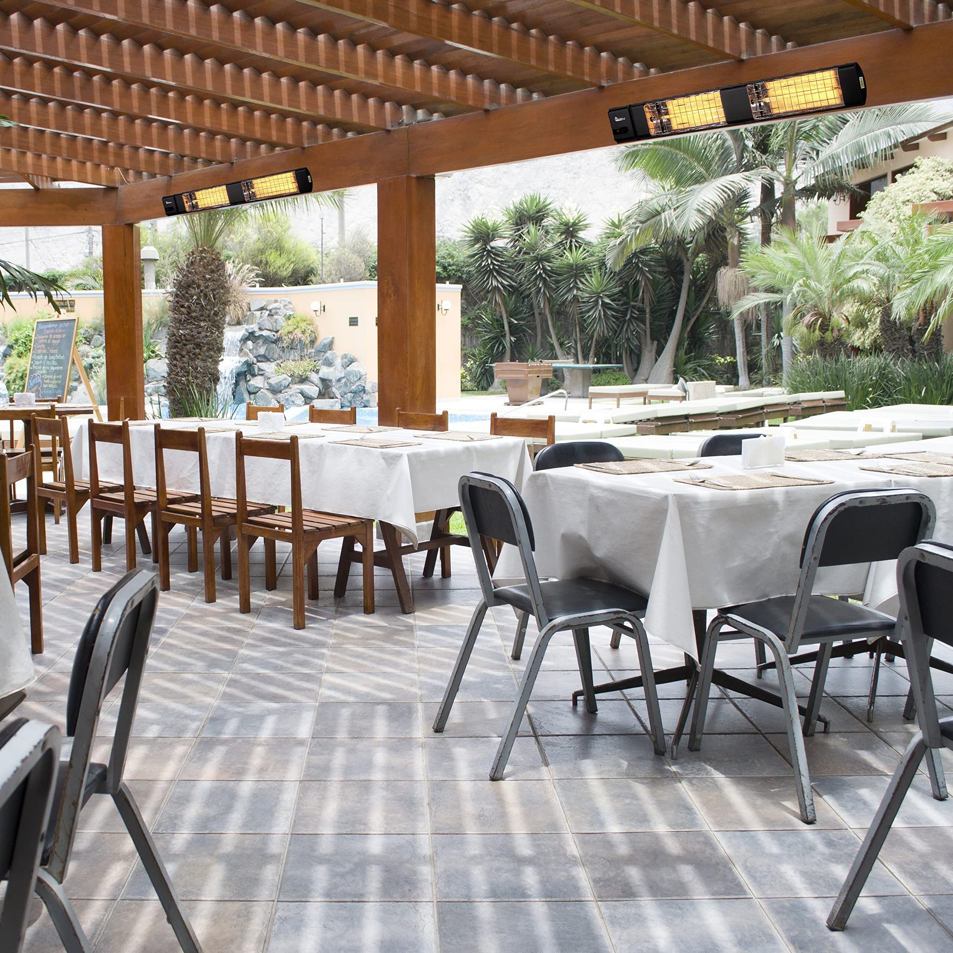 Dr. Infrared Heater 10,260 BTU Infrared Heater, Indoor and Outdoor Heater for Patio, Garage, Commercial & Residential, 3000W, 220-240V with Remote, Black - CookCave