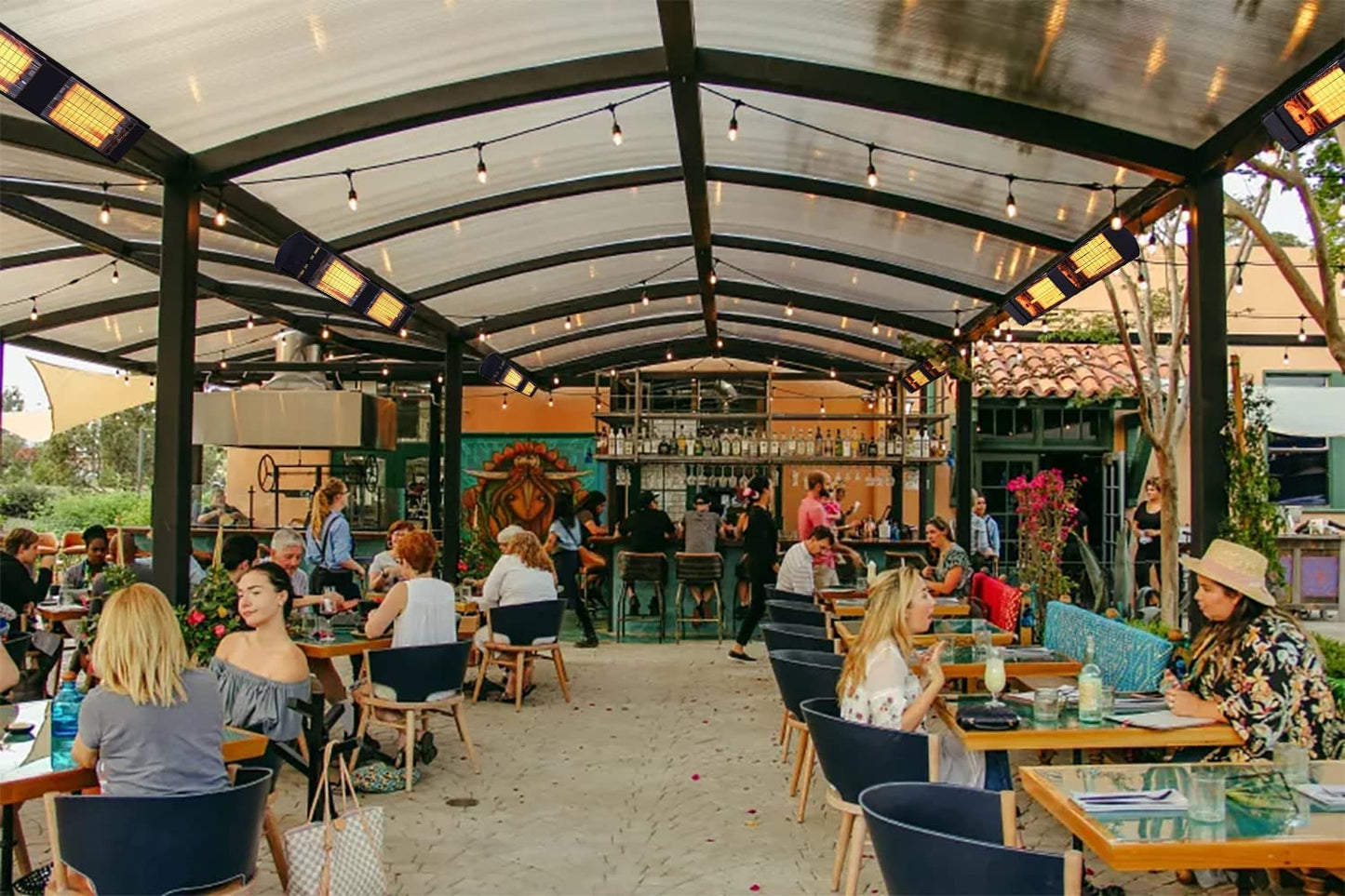 Dr. Infrared Heater 10,260 BTU Infrared Heater, Indoor and Outdoor Heater for Patio, Garage, Commercial & Residential, 3000W, 220-240V with Remote, Black - CookCave