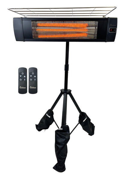 Dr Infrared Heater DR-338 Carbon Infrared Patio Heater with Tripod, Black, 23x40 Inches - CookCave