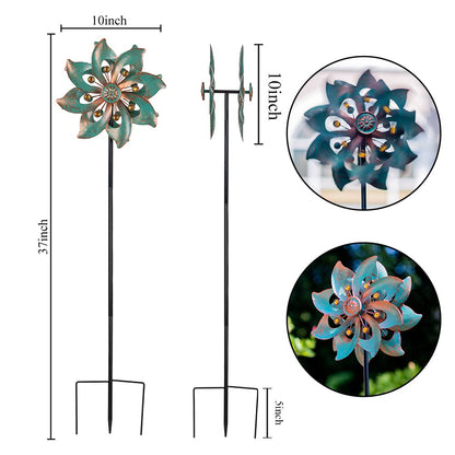 DREAMYSOUL Outdoor Wind Spinner 37 Inch, Metal Garden Wind Sculpture Bronze Wind Spinners for Patio Yard Lawn Decor - CookCave