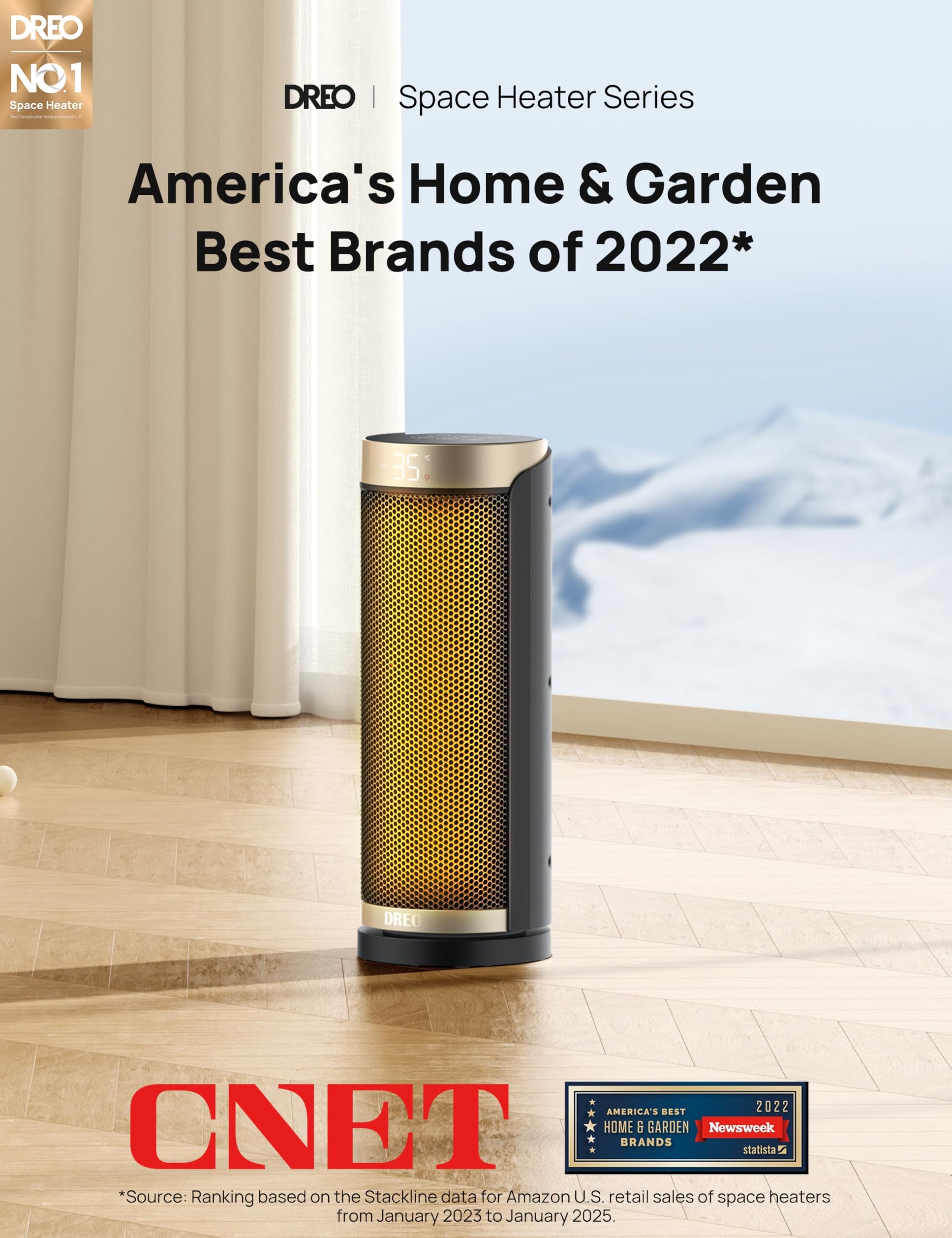 Dreo Space Heater, 1500W PTC Ceramic Heaters for Indoor Use with Remote, 70° Oscillation, 1-12H Timer, Electric Heaters with Thermostat, Fast and Safe Portable Heater for Office, Bedroom, Large Room - CookCave