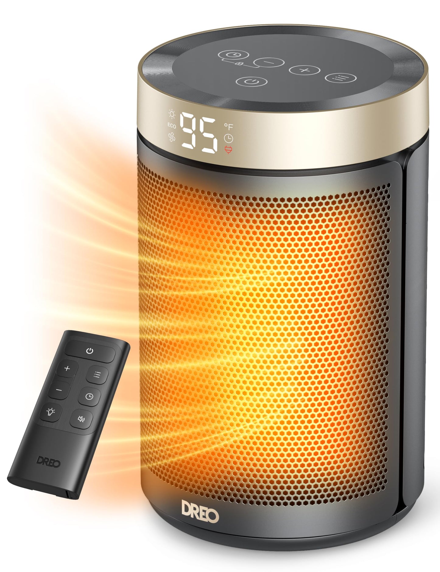 Dreo Space Heater, Portable Electric Heaters for Indoor Use with Thermostat and Remote, 2024 Upgraded, Digital Display, 12H Timer, 5 Mode, 1500W PTC Ceramic Fast Safety Heat for Office Bedroom Home - CookCave