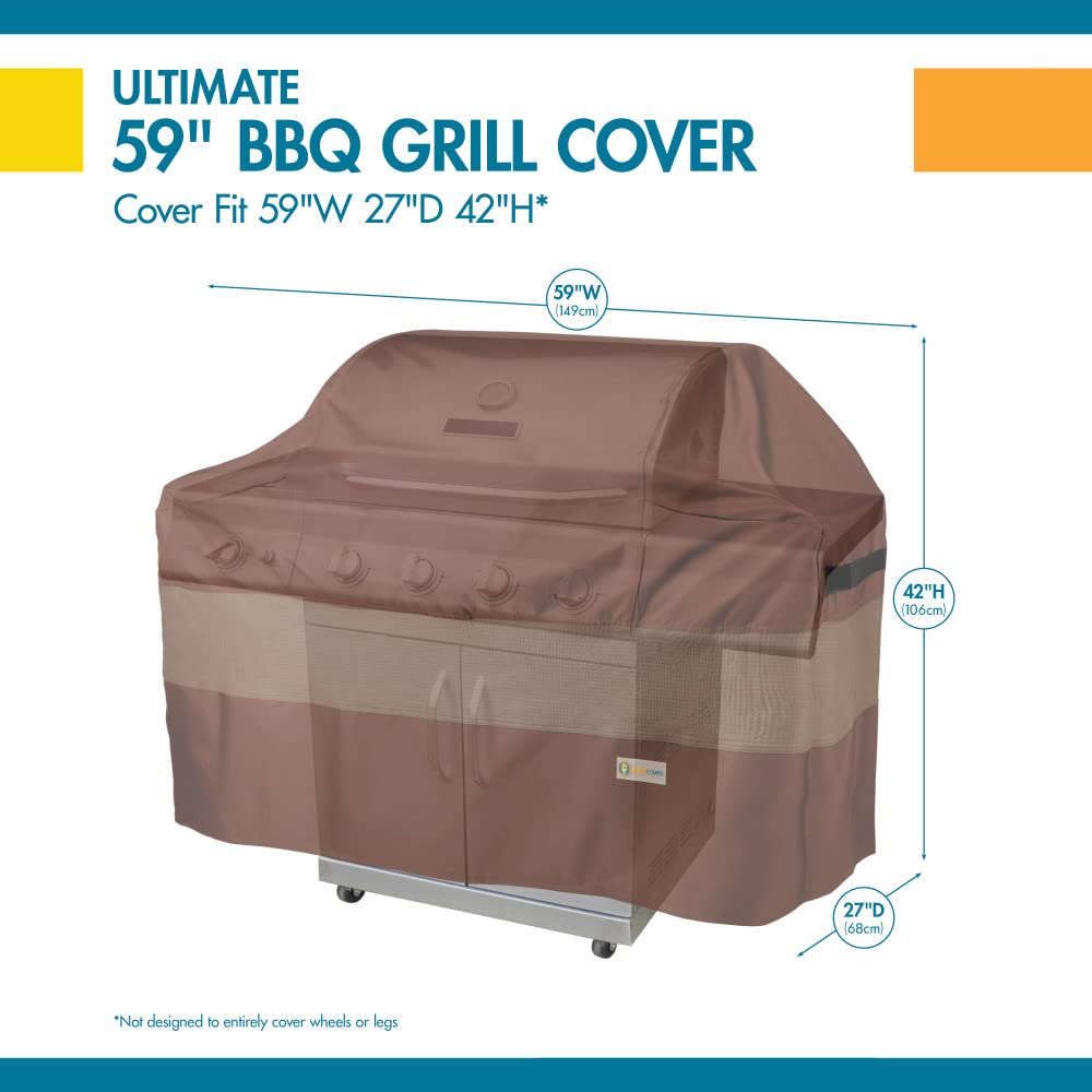 Duck Covers Ultimate Waterproof BBQ Grill Cover, 59 Inch, Grill Cover, Grill Cover for Outdoor Grill, BBQ Cover - CookCave