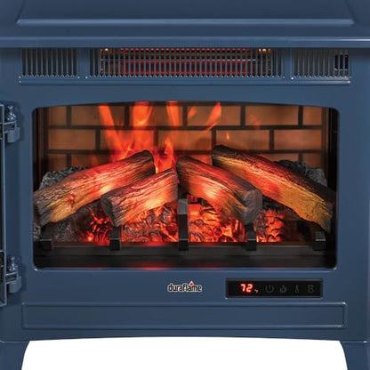 duraflame Freestanding Electric Fireplace Stove Heater with 3D Flame Effect for 1,000 Sq. Ft. Room, Navy - CookCave