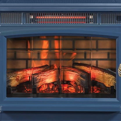 duraflame Freestanding Electric Fireplace Stove Heater with 3D Flame Effect for 1,000 Sq. Ft. Room, Navy - CookCave