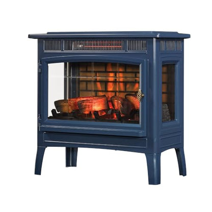 duraflame Freestanding Electric Fireplace Stove Heater with 3D Flame Effect for 1,000 Sq. Ft. Room, Navy - CookCave