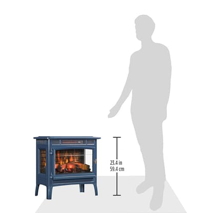duraflame Freestanding Electric Fireplace Stove Heater with 3D Flame Effect for 1,000 Sq. Ft. Room, Navy - CookCave