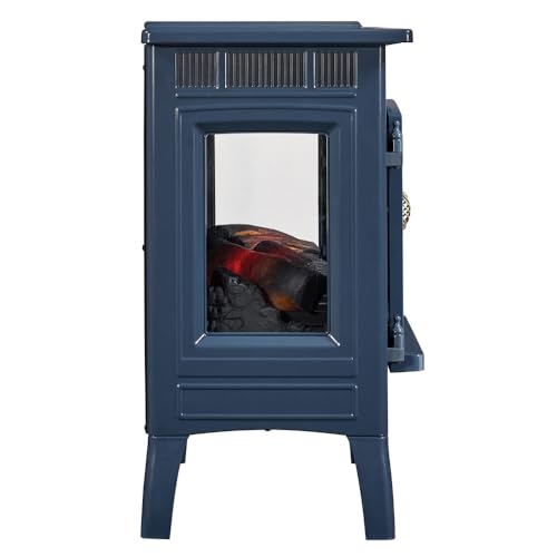 duraflame Freestanding Electric Fireplace Stove Heater with 3D Flame Effect for 1,000 Sq. Ft. Room, Navy - CookCave