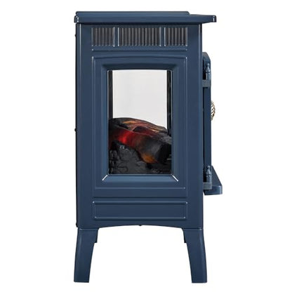 duraflame Freestanding Electric Fireplace Stove Heater with 3D Flame Effect for 1,000 Sq. Ft. Room, Navy - CookCave