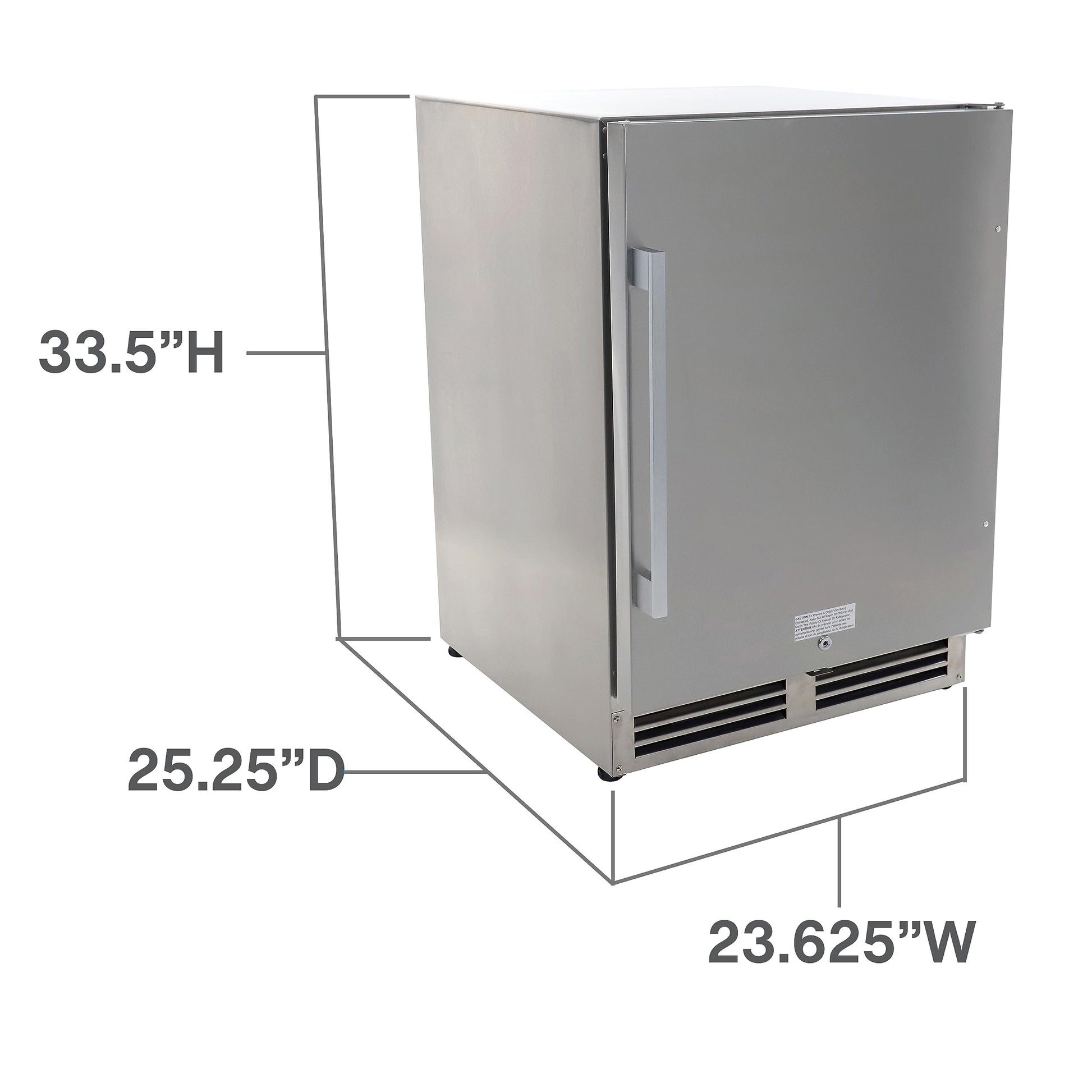 DUURA Elite Beverage Refrigerator for Built-In or Freestanding and Indoor or Outdoor Use, Stainless Steel Construction with Reversible Door 23.5-Inch Drink Fridge, 5.4-Cu.Ft., Metallic - CookCave