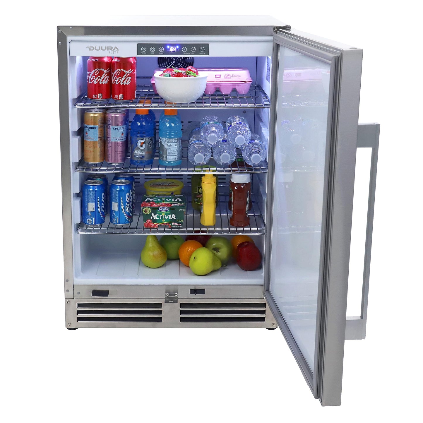 DUURA Elite Beverage Refrigerator for Built-In or Freestanding and Indoor or Outdoor Use, Stainless Steel Construction with Reversible Door 23.5-Inch Drink Fridge, 5.4-Cu.Ft., Metallic - CookCave