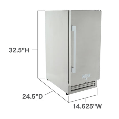 DUURA Elite Beverage Refrigerator for Built-In or Freestanding and Indoor or Outdoor Use, Stainless Steel Construction with Reversible Door Drink Fridge Holds 96 Cans, 2.9-Cu.Ft., Metallic - CookCave