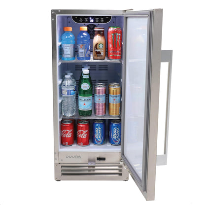 DUURA Elite Beverage Refrigerator for Built-In or Freestanding and Indoor or Outdoor Use, Stainless Steel Construction with Reversible Door Drink Fridge Holds 96 Cans, 2.9-Cu.Ft., Metallic - CookCave