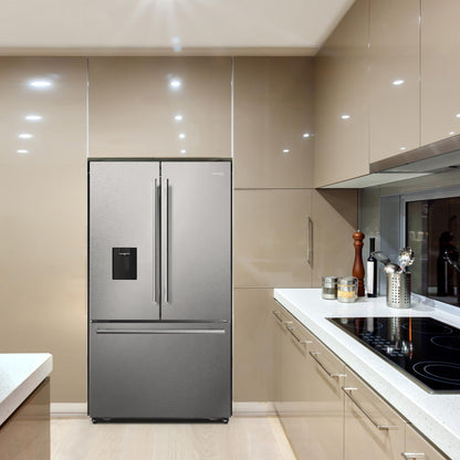 DUURA Elite DE210FDBMDSS Refrigerator Built in with French Doors Adjustable Glass Shelves Dual Drawer Bottom Freezer with Ice Maker, LED Interior Light and Stainless Steel Exterior, 36-Inch, Metallic - CookCave